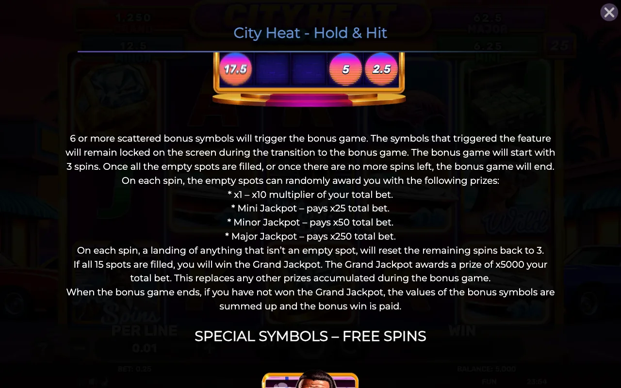 Game rules, page 2 — City Heat Hold Hit
