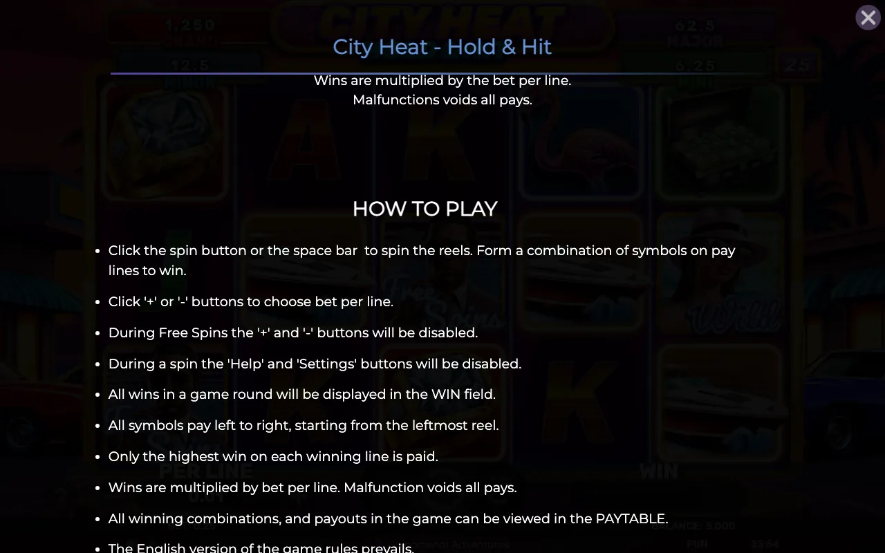 How to play — City Heat Hold Hit