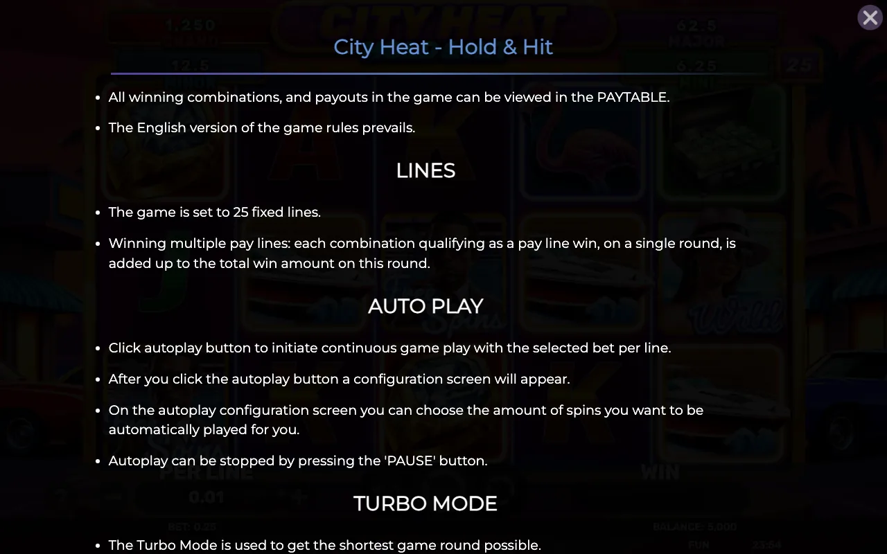 Lines — City Heat Hold Hit