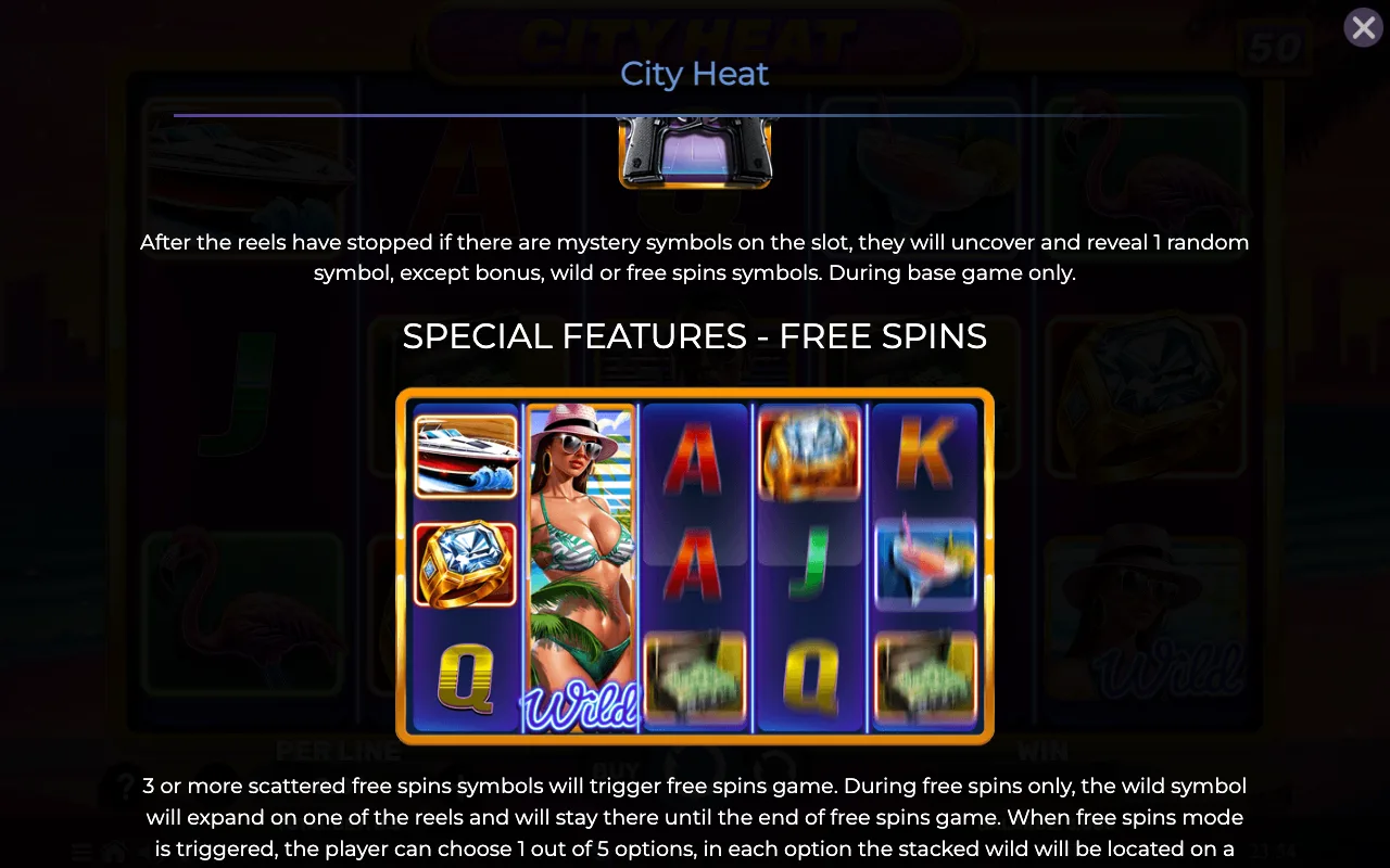 Special features - free spins — City Heat