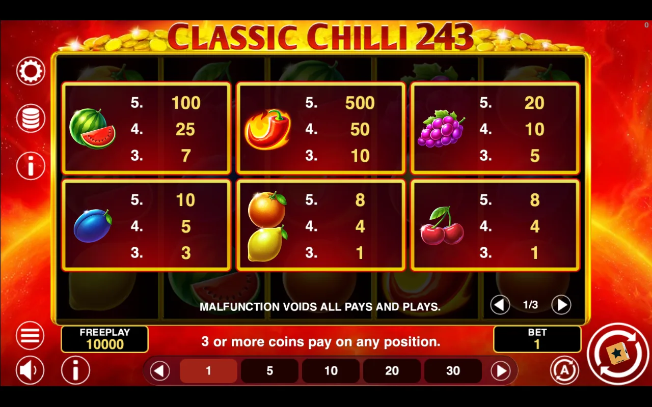 Game rules, page 1 — Classic Chili 243