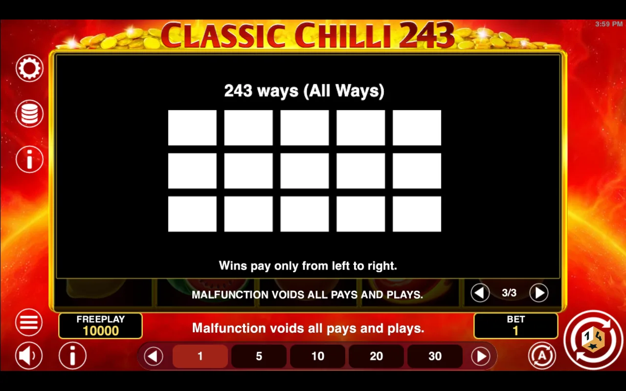 Game rules, page 3 — Classic Chili 243