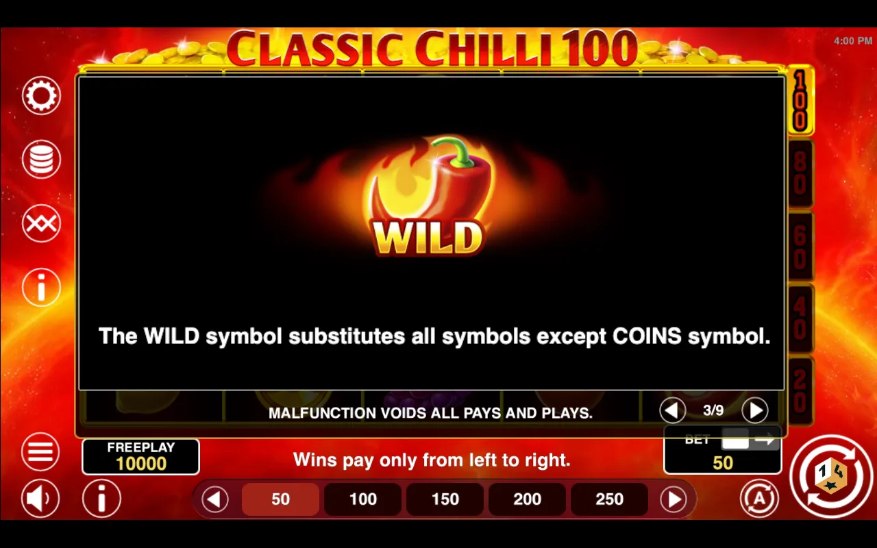 Game rules, page 3 — Classic Chilli 100
