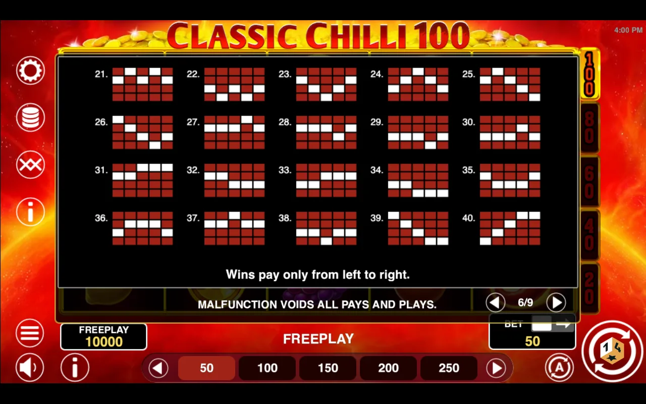Game rules, page 6 — Classic Chilli 100