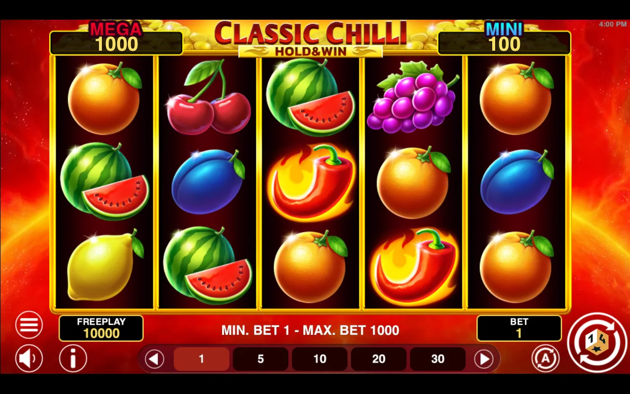 The base game — Classic Chilli Hold And Win