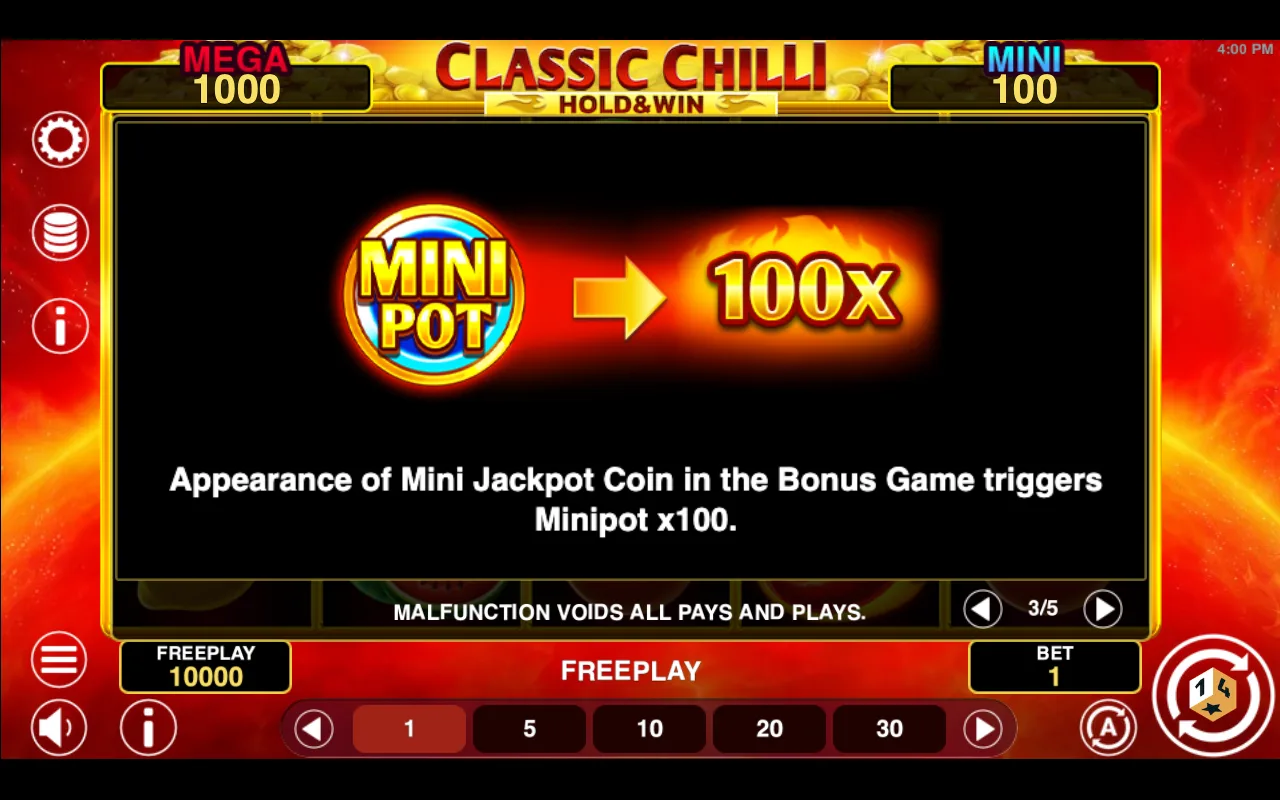 Game rules, page 3 — Classic Chilli Hold And Win
