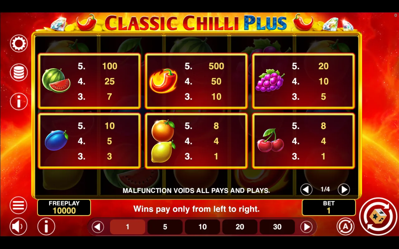 Game rules, page 1 — Classic Chilli Plus