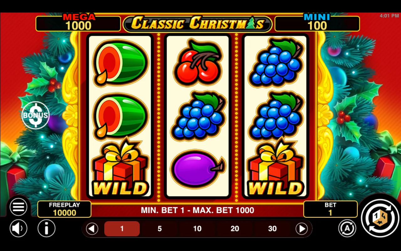 The base game — Classic Christmas Hold And Win