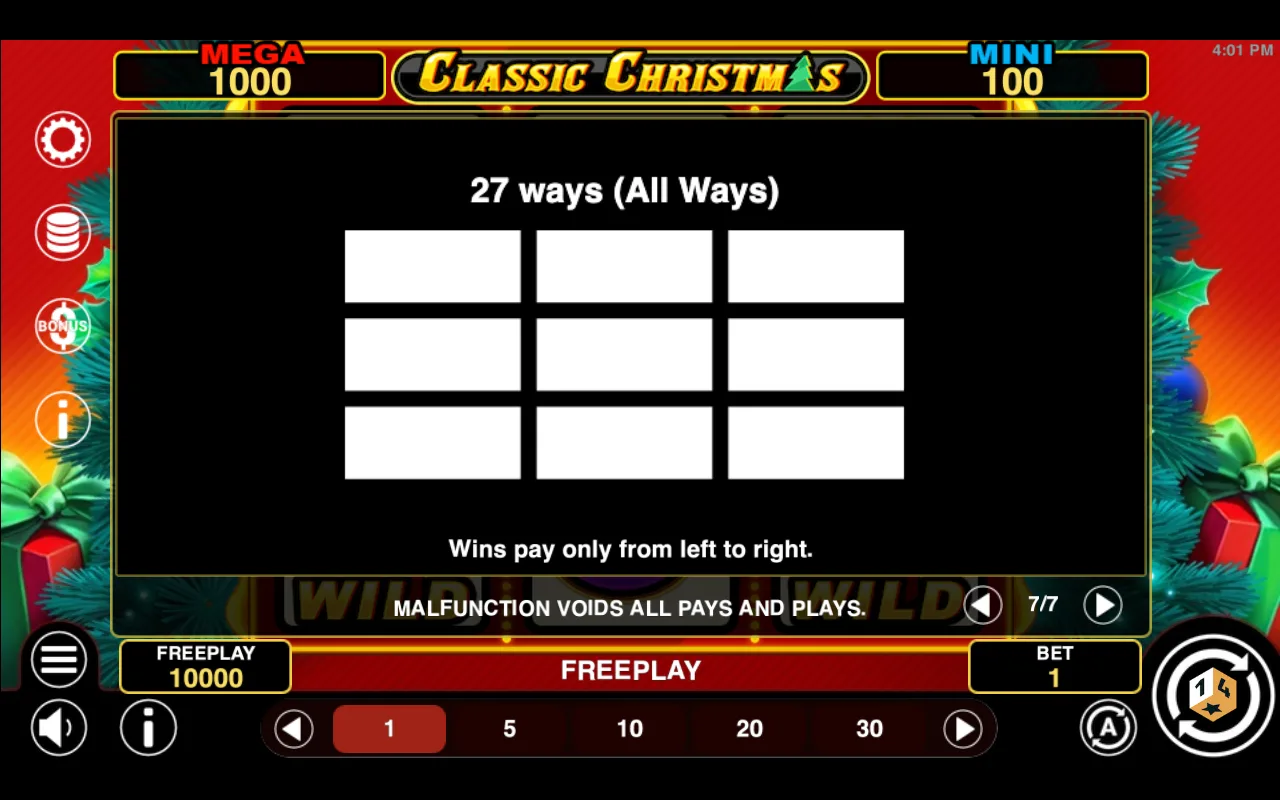 Game rules, page 7 — Classic Christmas Hold And Win