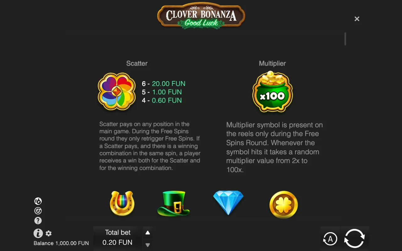 Game rules, page 1 — Clover Bonanza