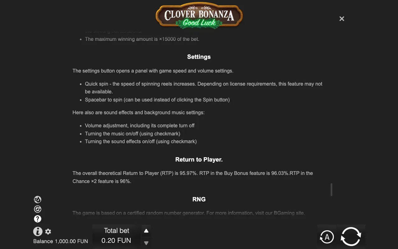 Game rules, page 10 — Clover Bonanza