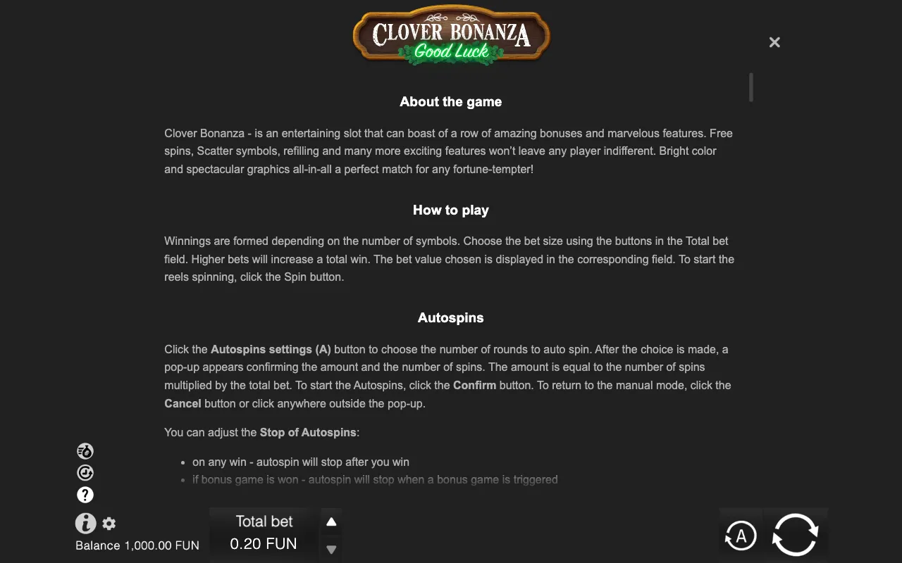 Game rules, page 6 — Clover Bonanza