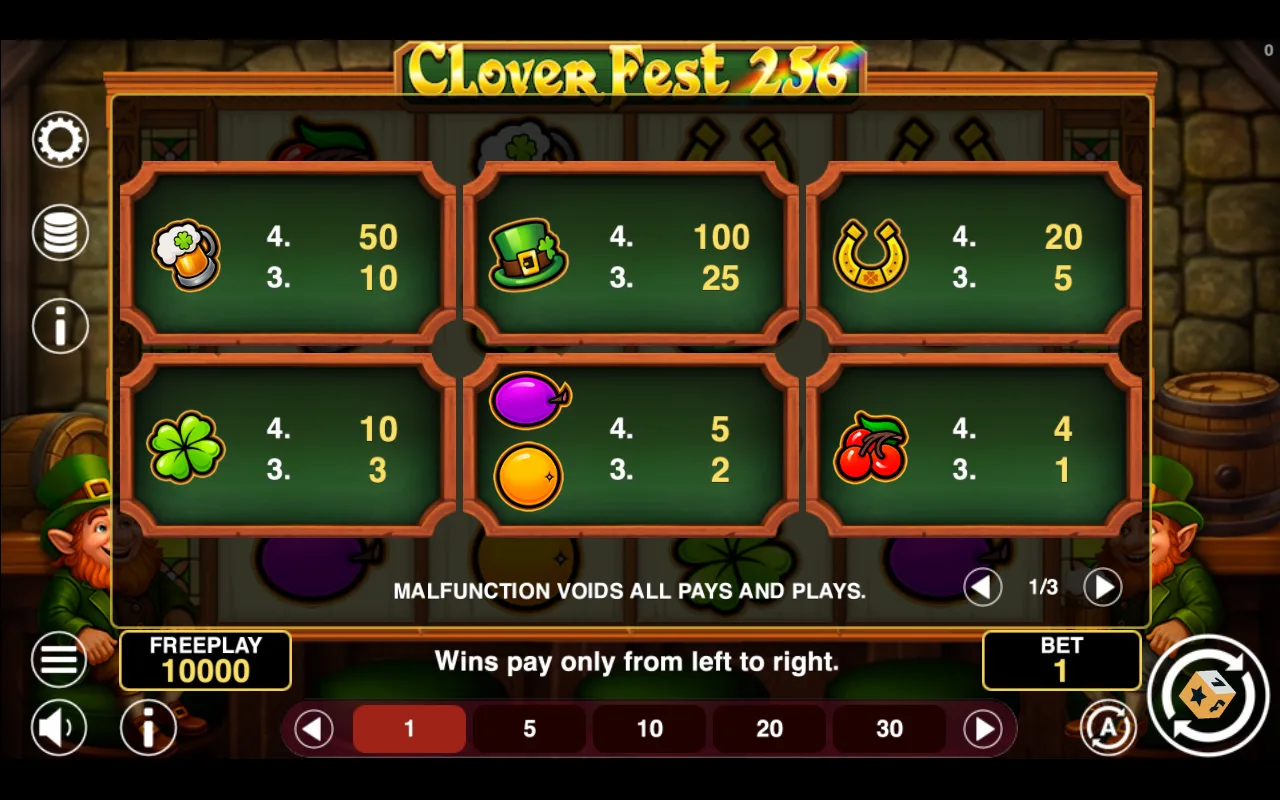 Game rules, page 1 — Clover Fest 256