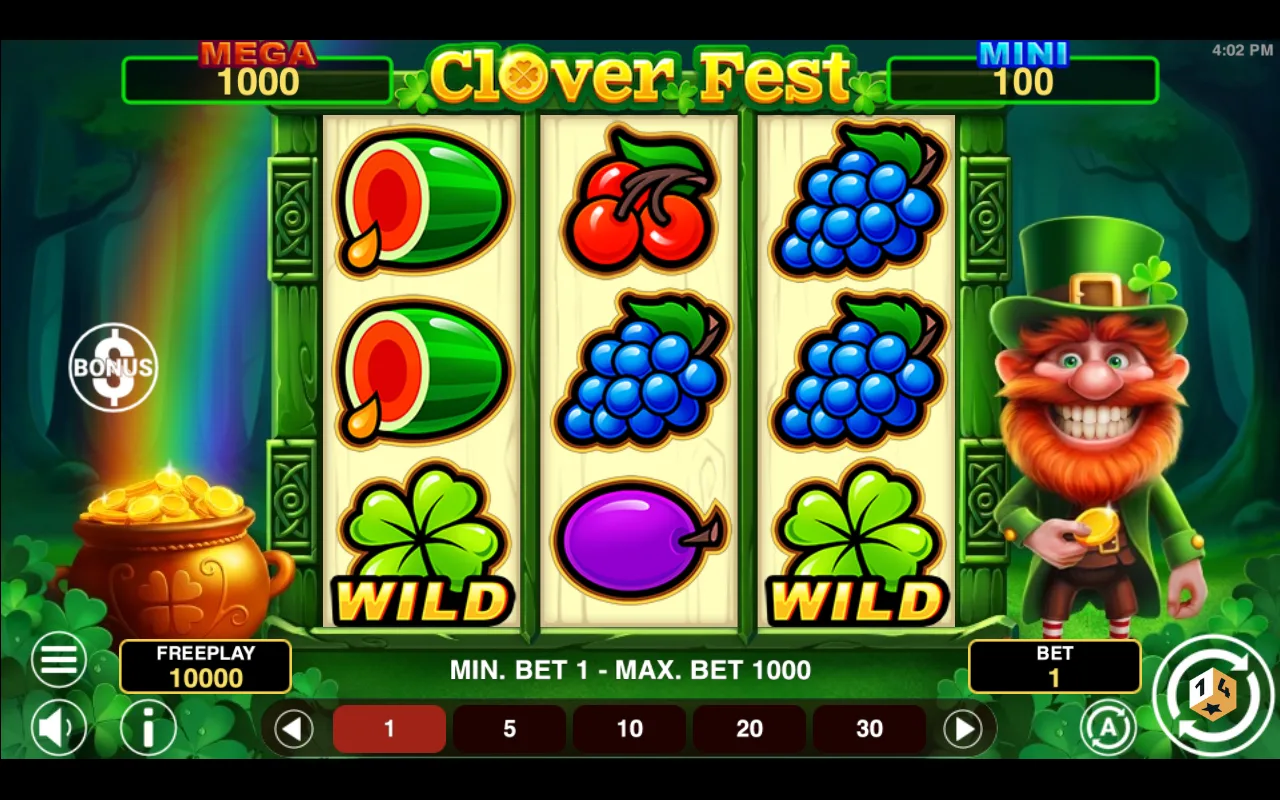 The base game — Clover Fest Hold And Win