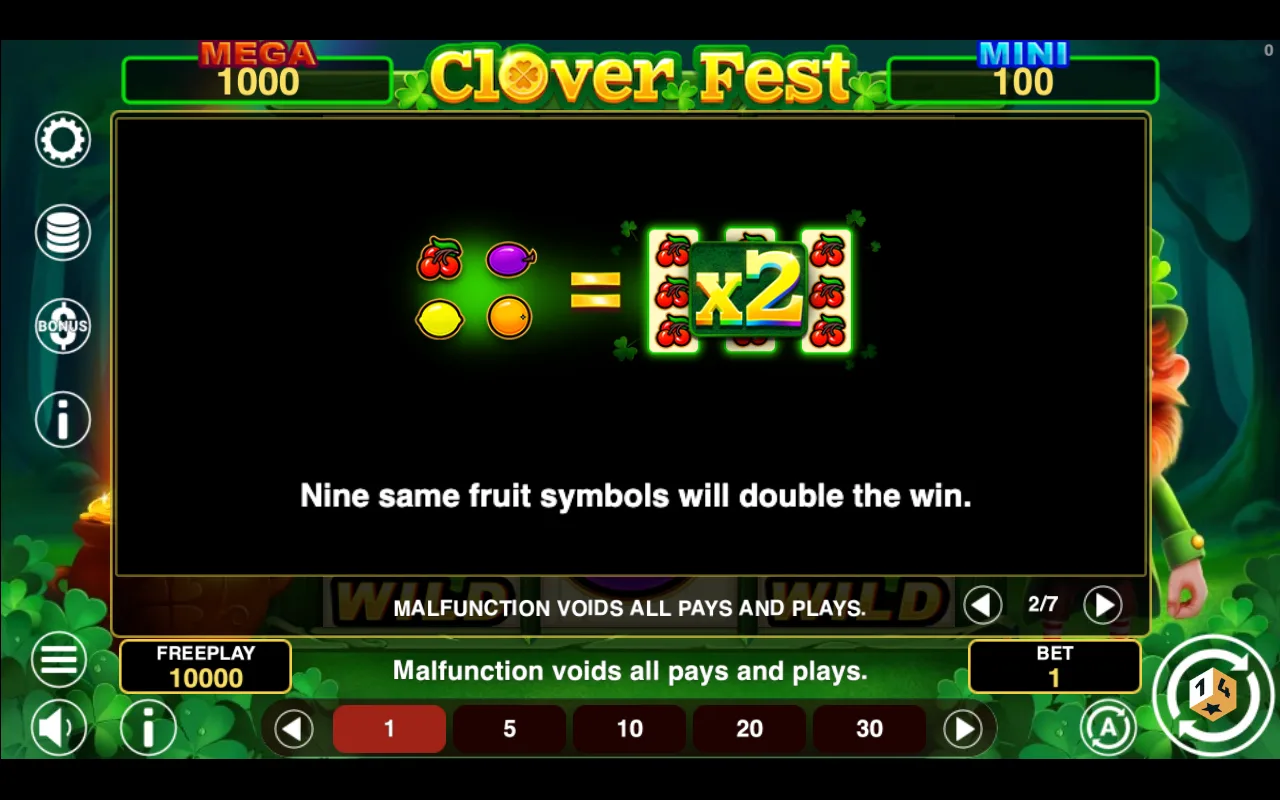 Game rules, page 2 — Clover Fest Hold And Win