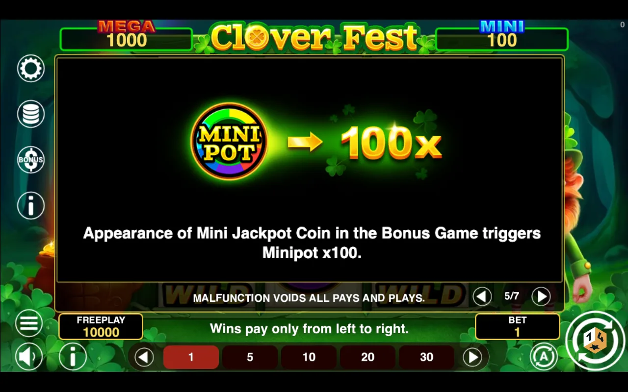 Game rules, page 5 — Clover Fest Hold And Win