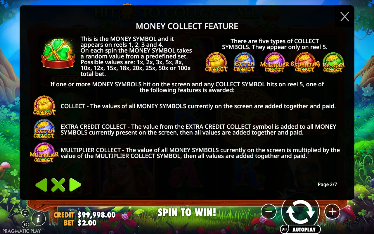 Money collect feature — Clover Gold