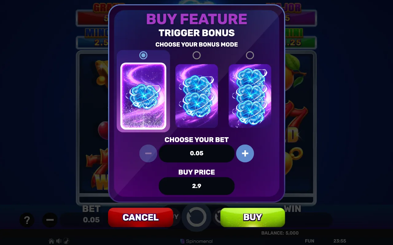 Buying the feature — Clover Spark Holdhit 3x3