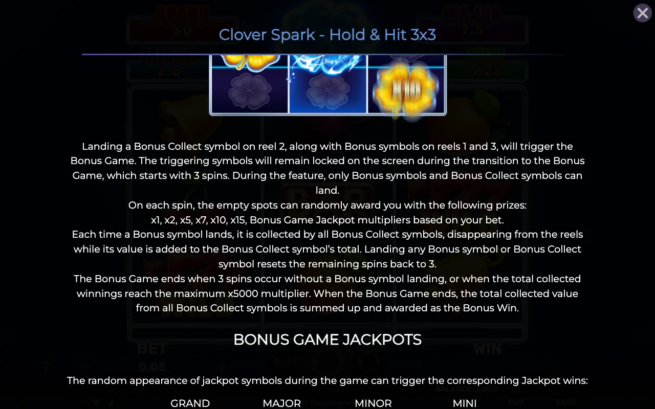 Game rules, page 2 — Clover Spark Holdhit 3x3