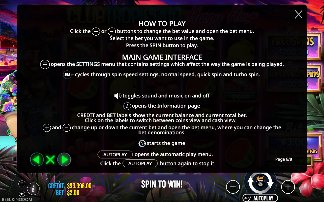 How to play — Club Tropicana Happy Hour