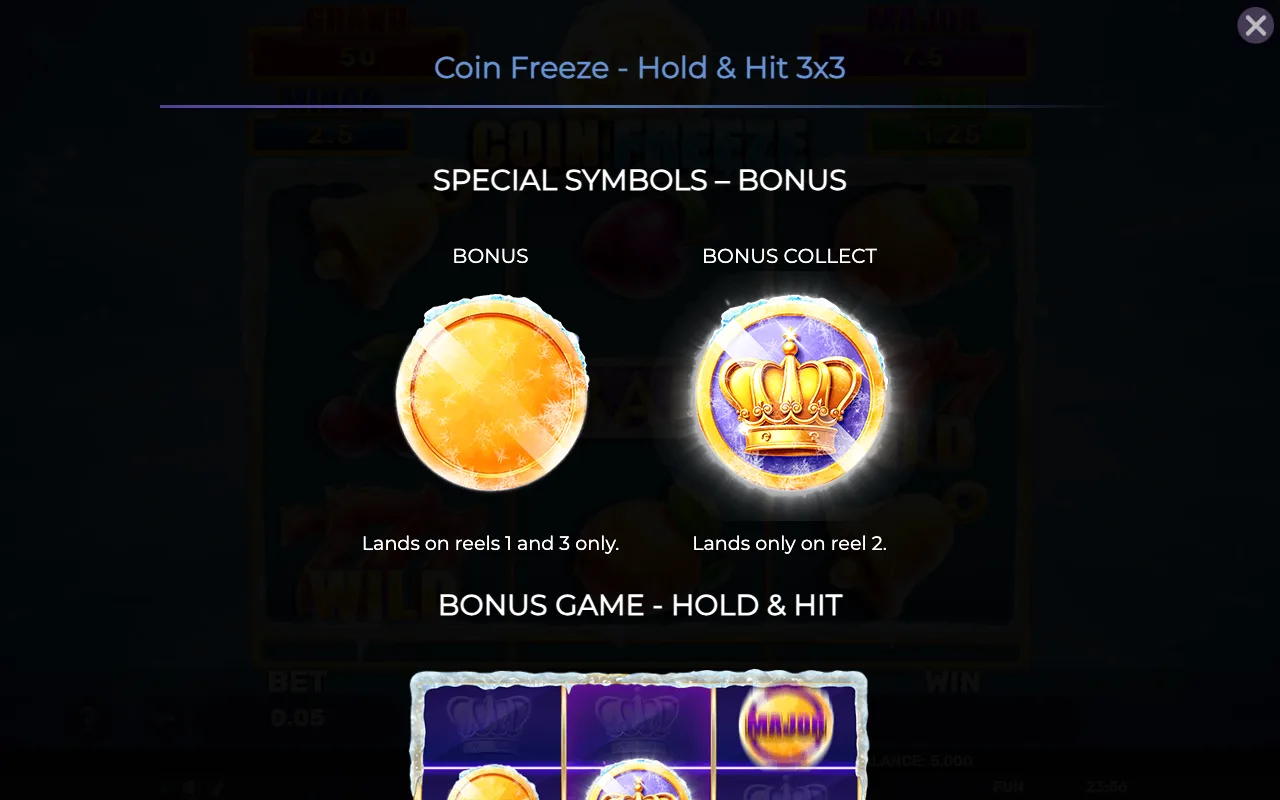 Special symbols - bonus — Coin Freeze Holdhit 3x3