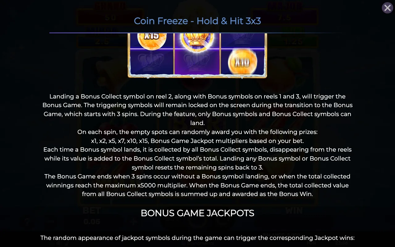 Game rules, page 2 — Coin Freeze Holdhit 3x3