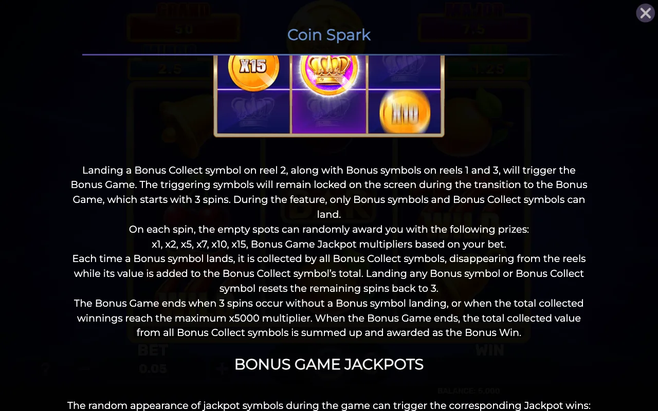 Game rules, page 2 — Coin Spark