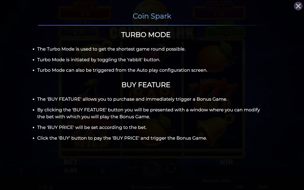 Game rules, page 8 — Coin Spark