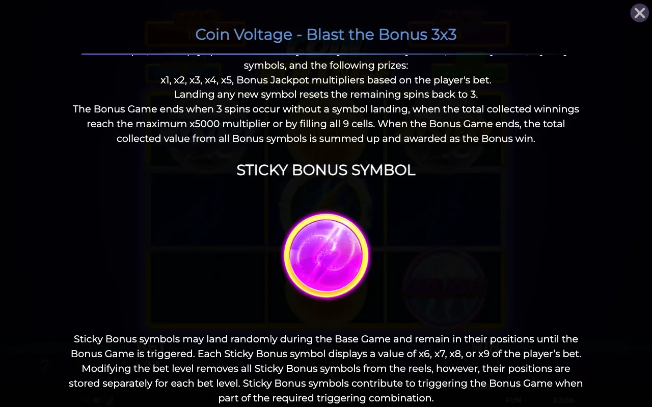 Game rules, page 2 — Coin Voltage Blast The Bonus 3x3