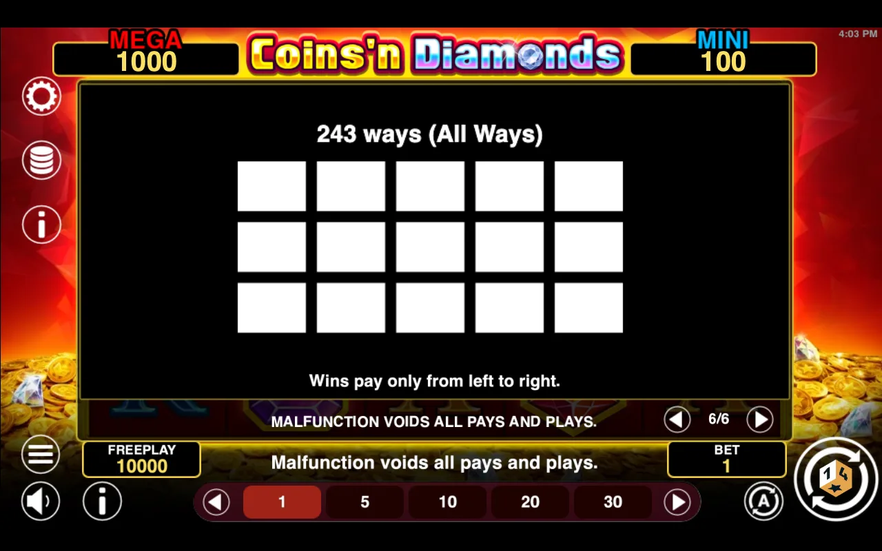 Game rules, page 5 — Coinsn Diamonds Fortune