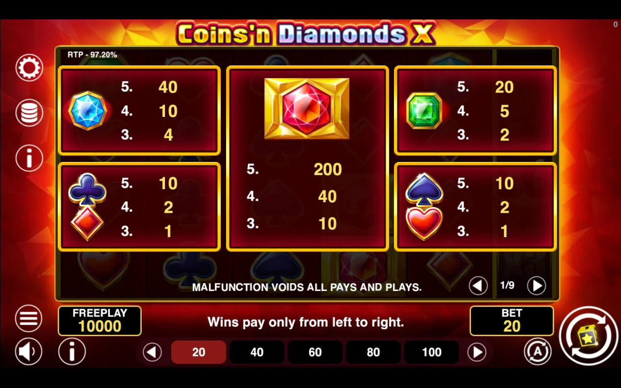 Game rules, page 1 — Coinsn Diamonds x