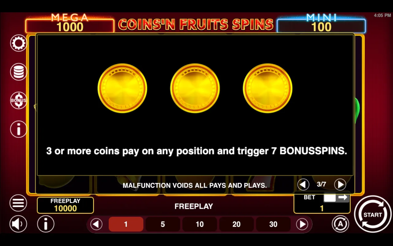 Game rules, page 3 — Coinsn Fruits Spins