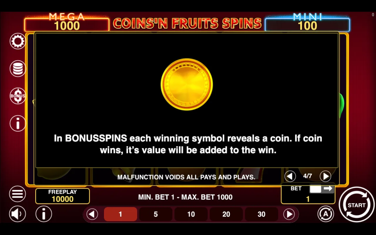 Game rules, page 4 — Coinsn Fruits Spins