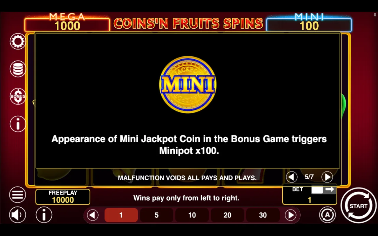 Game rules, page 5 — Coinsn Fruits Spins