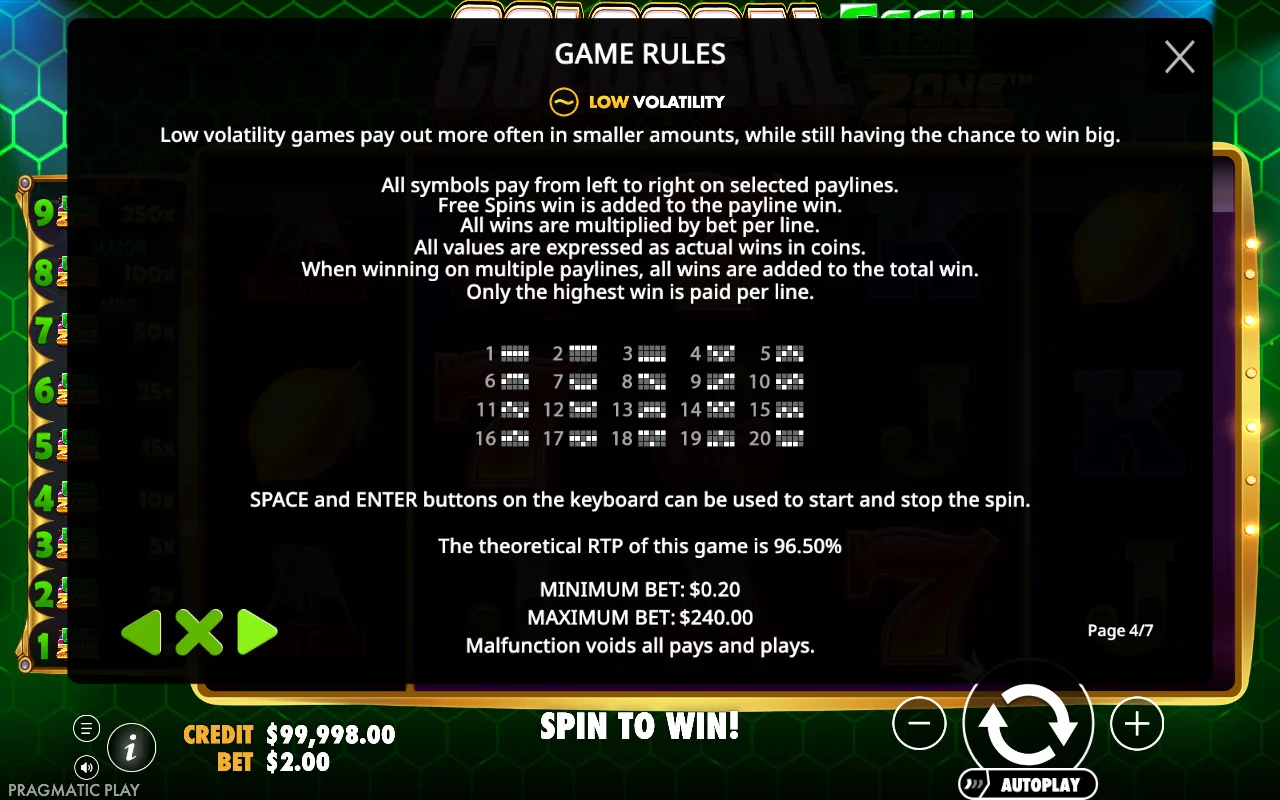 Game rules, page 4 — Colossal Cash Zone