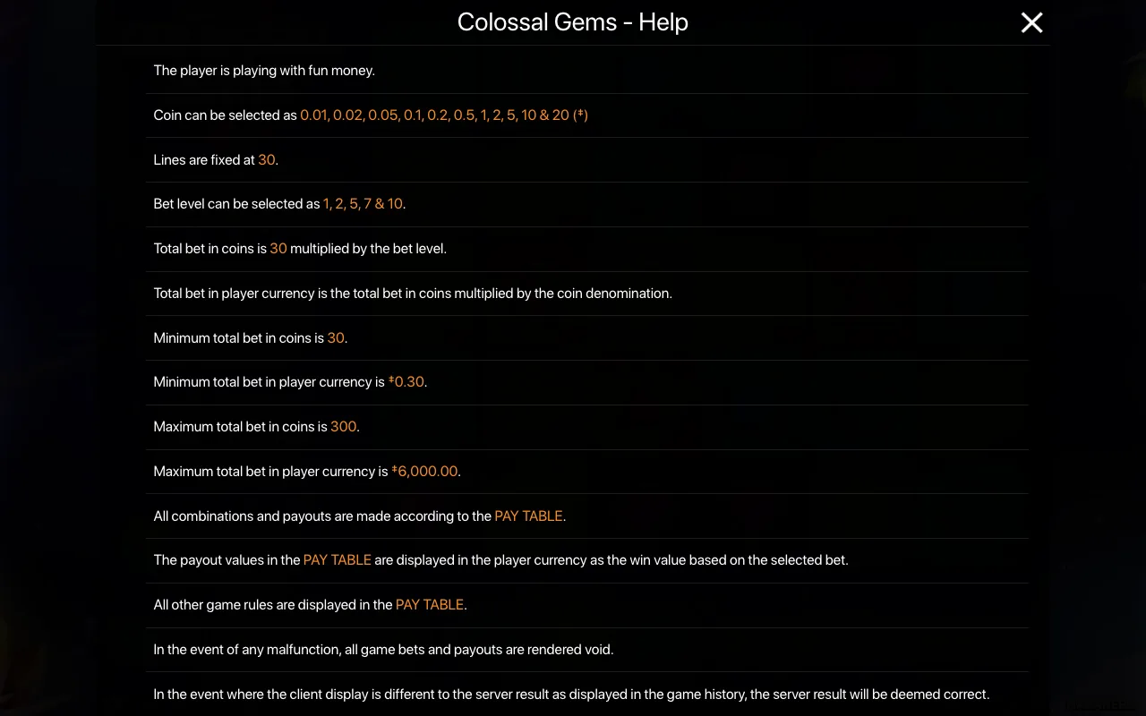 Game rules, page 1 — Colossal Gems