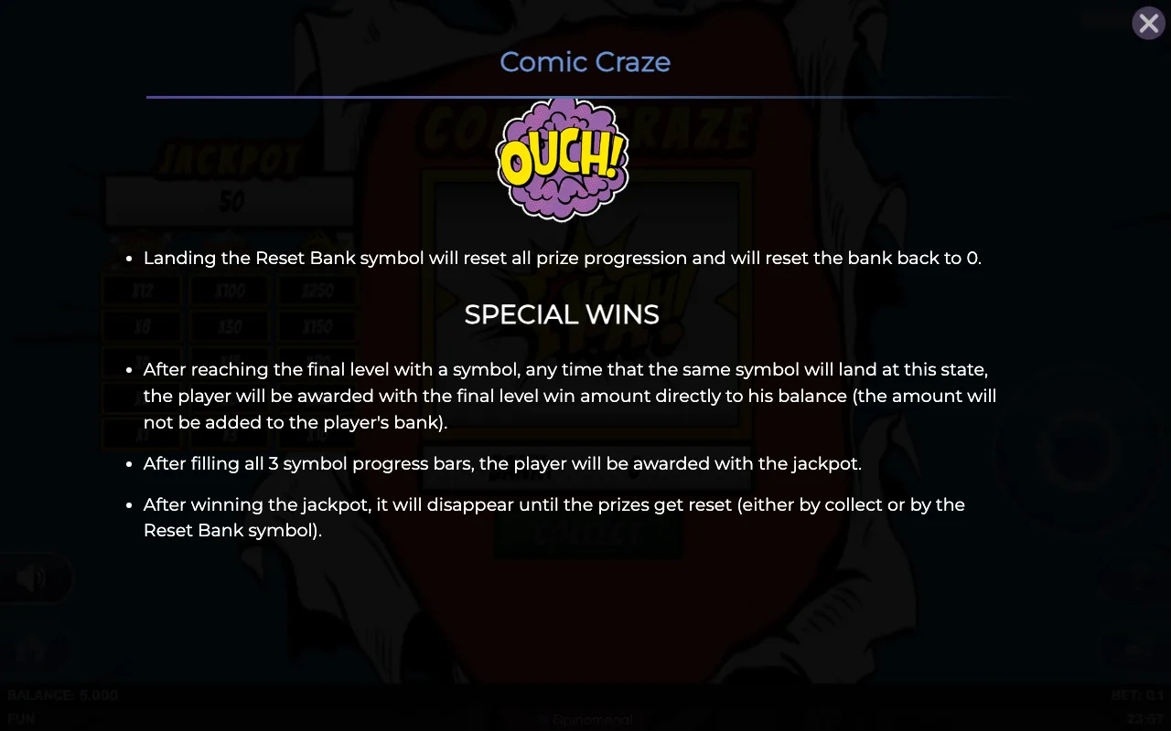 Special wins — Comic Craze