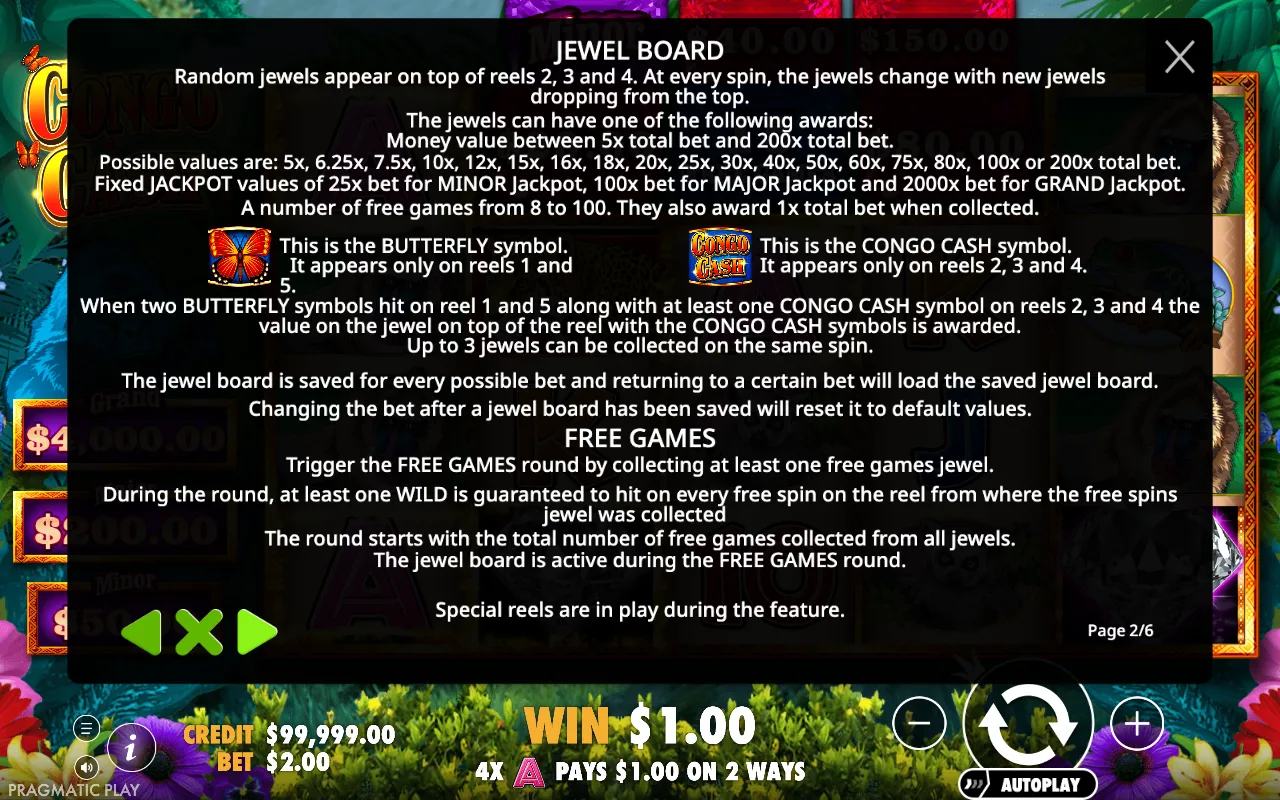 Game rules, page 2 — Congo Cash