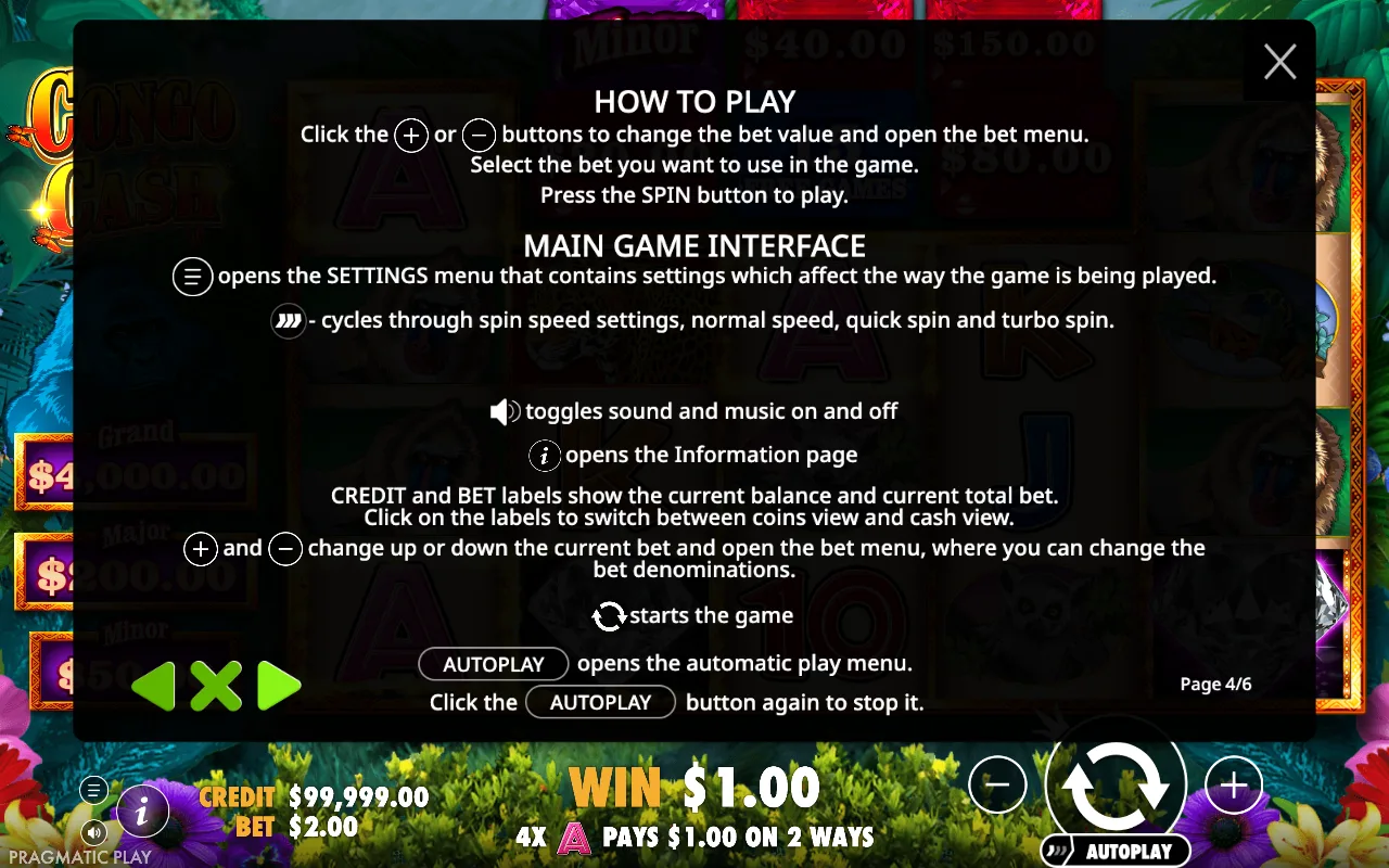 How to play — Congo Cash