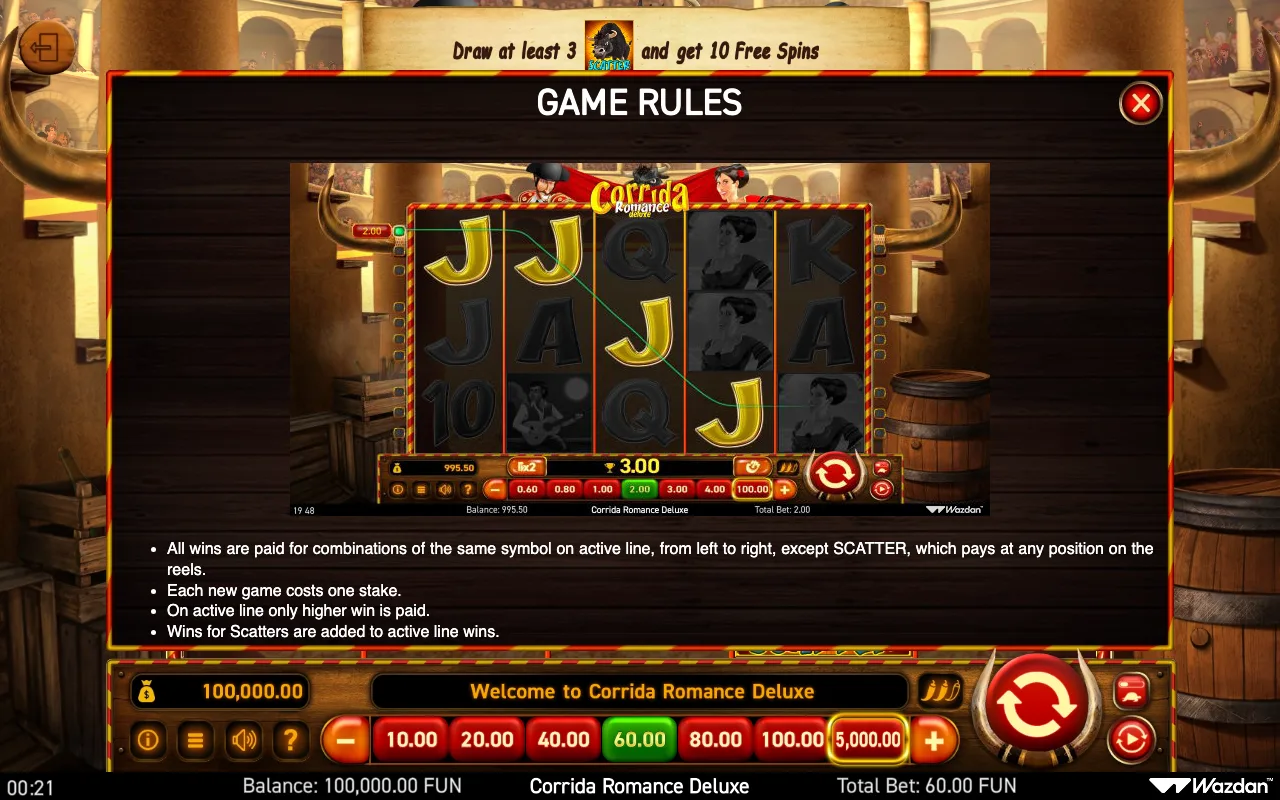 Game rules, page 2 — Corrida Romance Deluxe