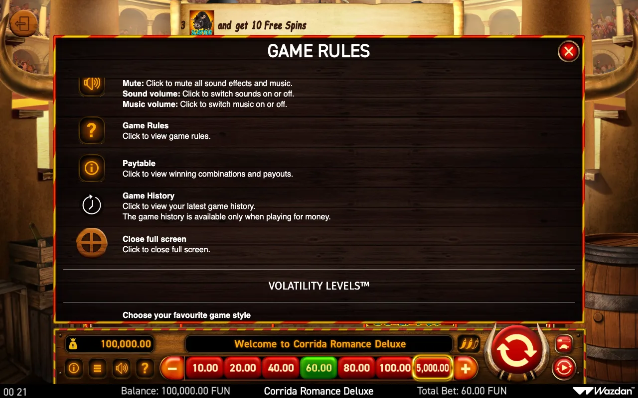 Game rules, page 5 — Corrida Romance Deluxe