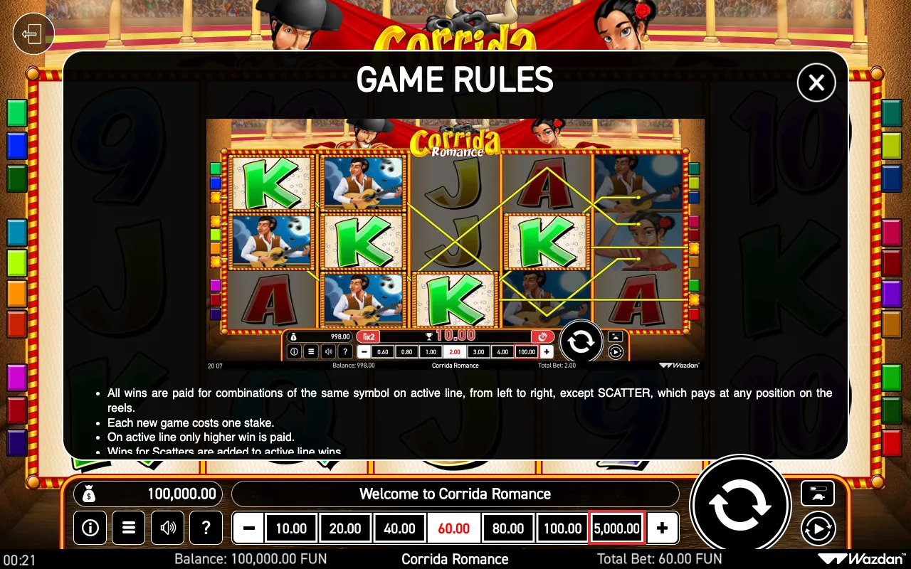 Game rules, page 2 — Corrida Romance