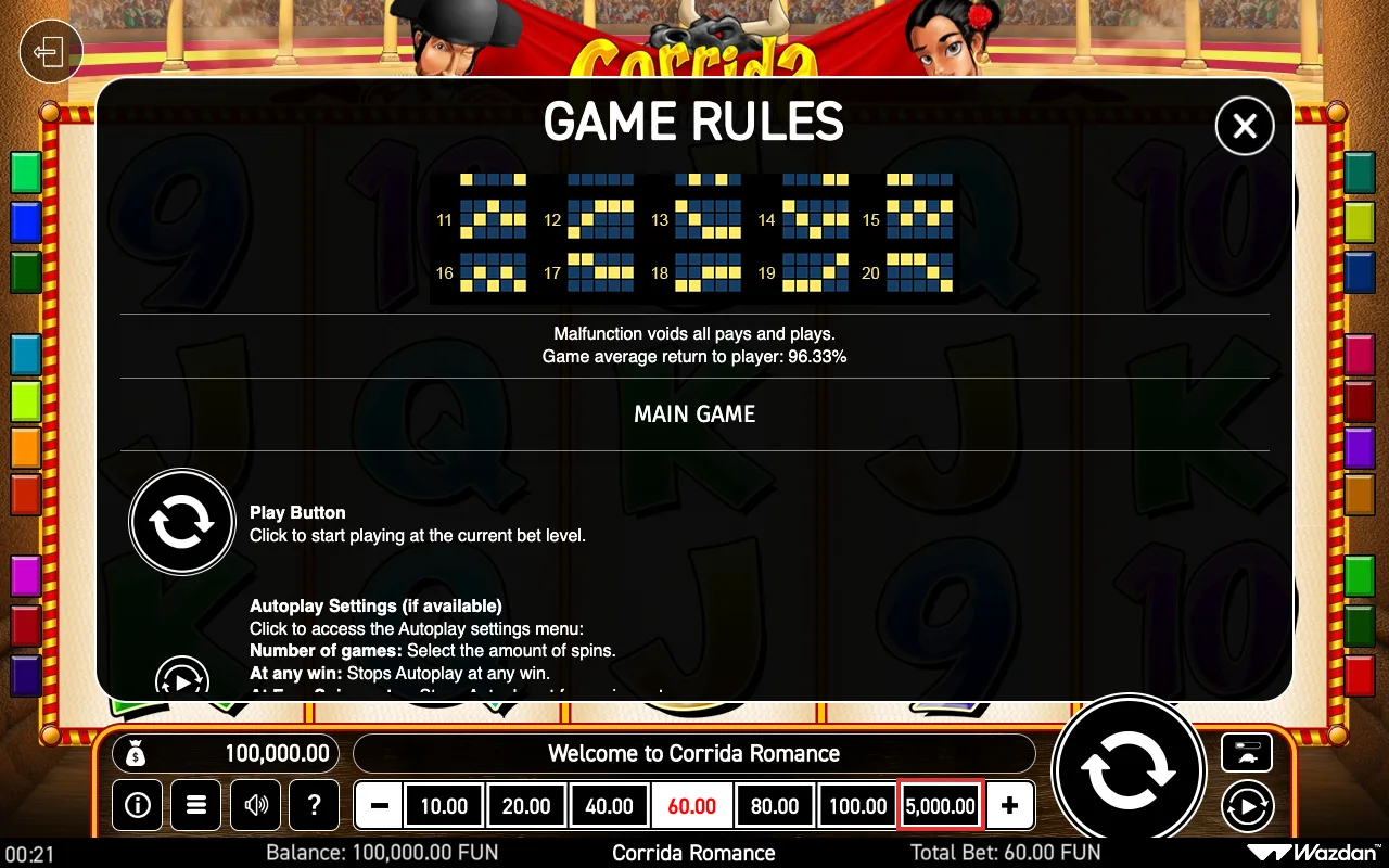 Game rules, page 4 — Corrida Romance