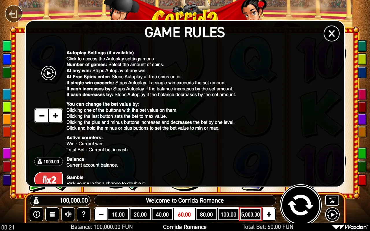 Game rules, page 5 — Corrida Romance