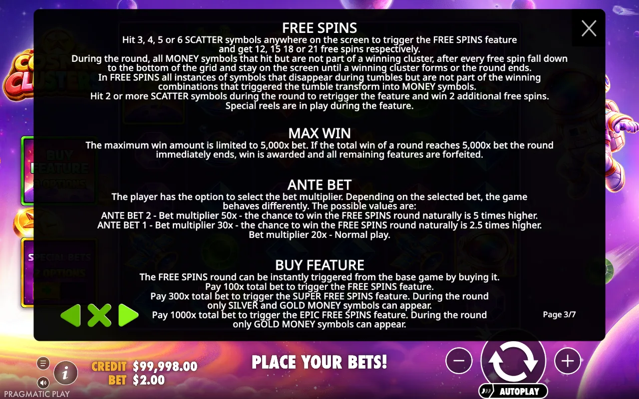 Game rules, page 3 — Cosmic Clusters
