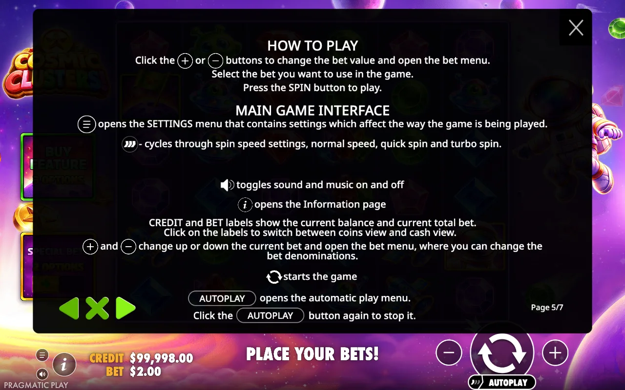 How to play — Cosmic Clusters