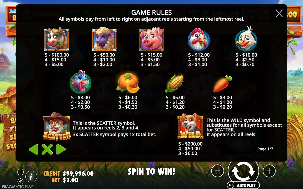 Game rules, page 1 — Country Farming