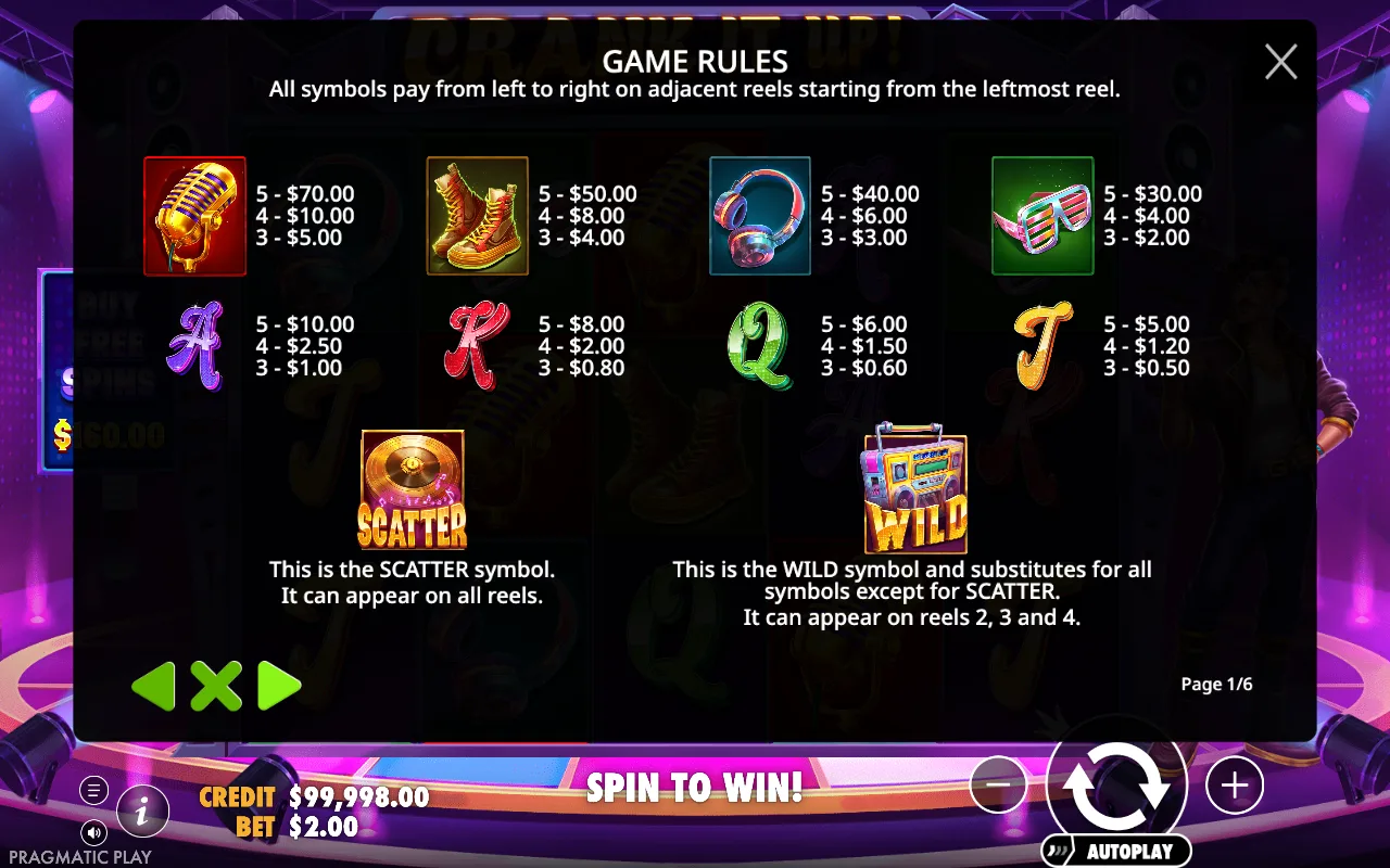 Game rules, page 7 — Crank it Up