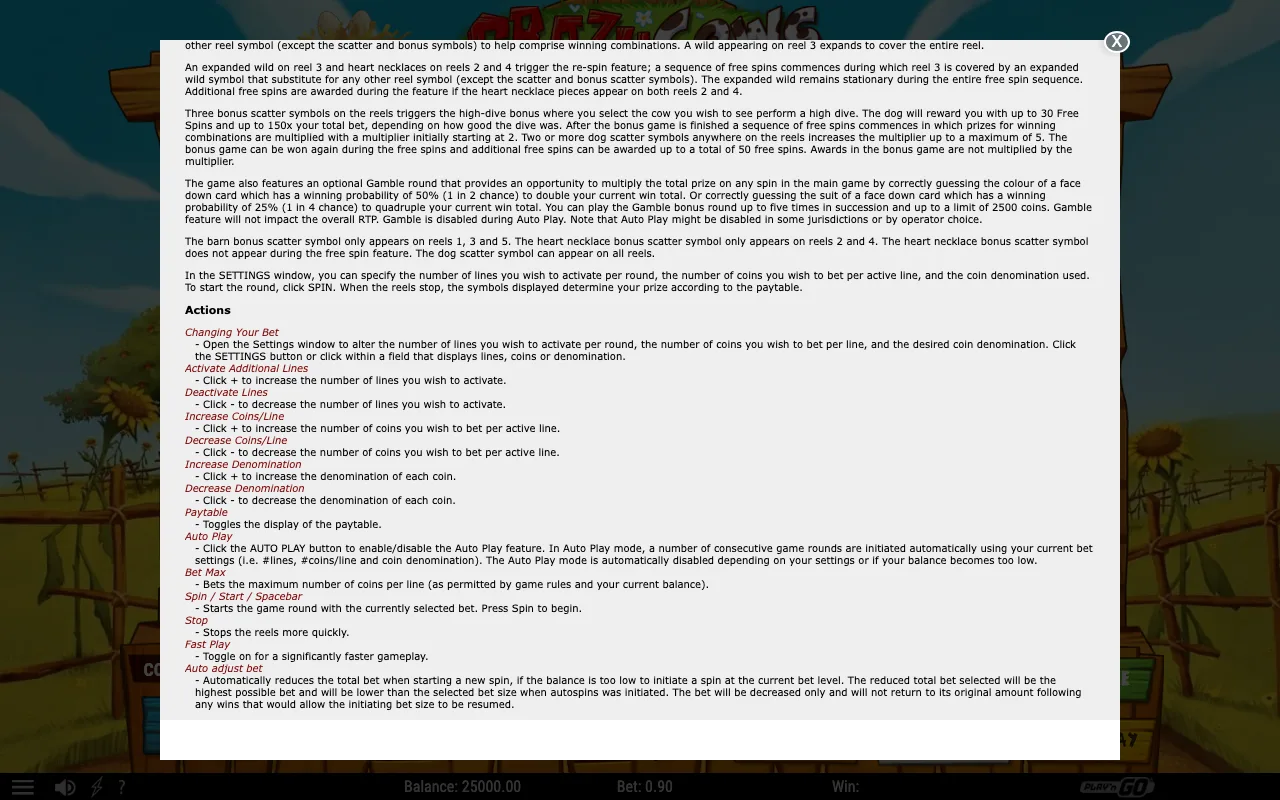 Game rules, page 2 — Crazy Cows