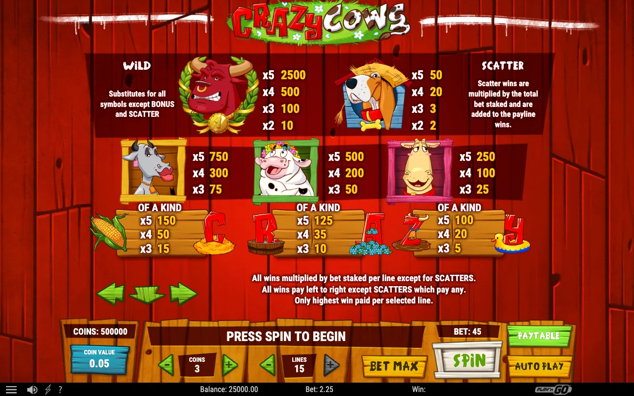 Game rules, page 3 — Crazy Cows